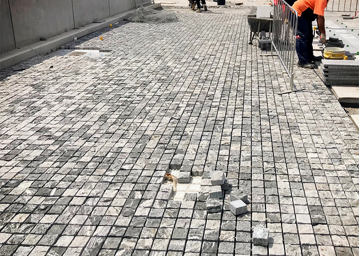 Cobblestone Streetscape for Westmead Sydney with LATICRETE
