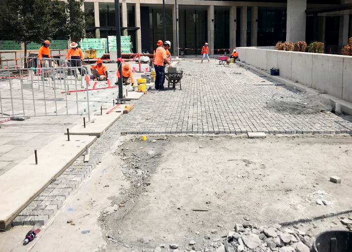 Cobblestone Streetscape for Westmead Sydney with LATICRETE