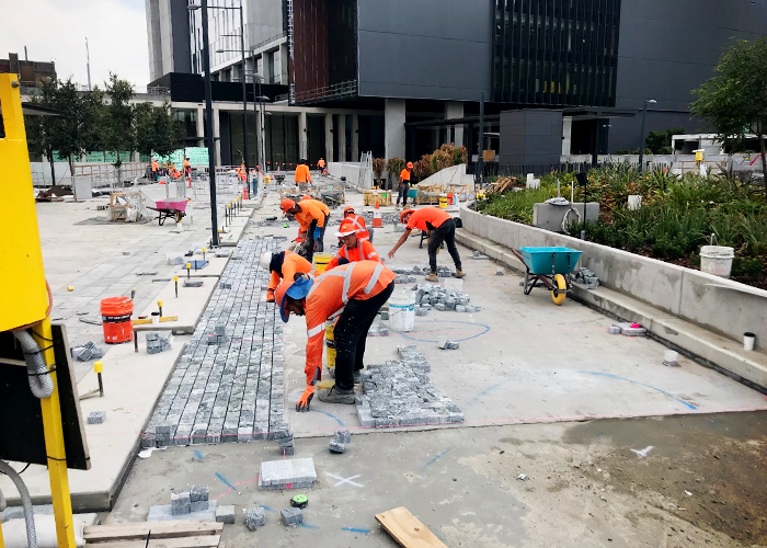 Cobblestone Streetscape for Westmead Sydney with LATICRETE