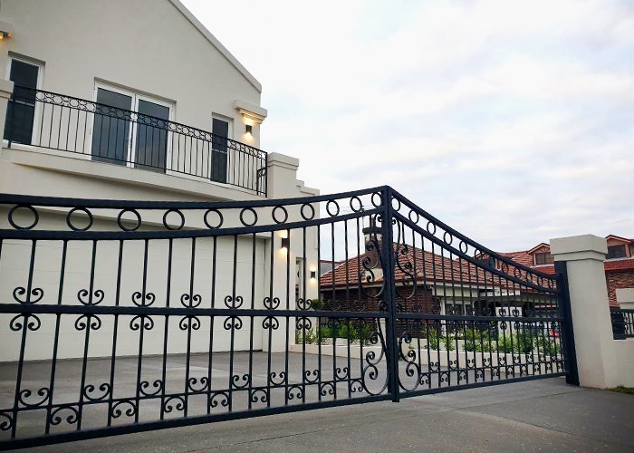 Simple Custom Wrought Iron Gates by AWIS