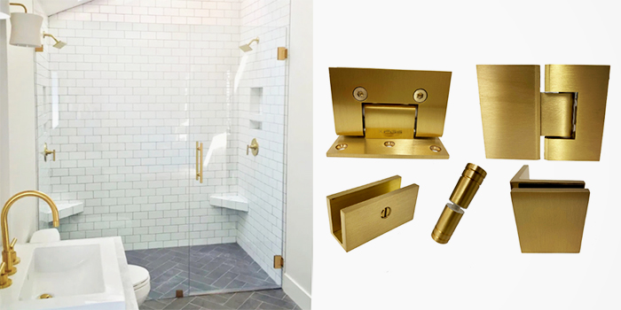 Brushed Brass Shower Hardware from FGS Hardware
