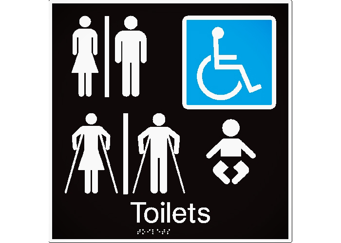 Braille Signage for Public Restrooms by Hillmont Signs