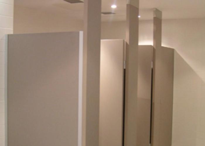 Ceiling Suspended Bathroom Stalls from Flush Partitions