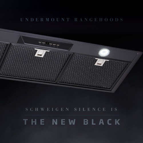 Black Colour Silent Undermount Rangehoods by Schweigen