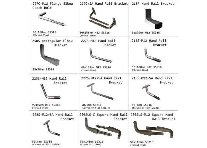 Hand Rail Brackets for Balustrades from ECIA