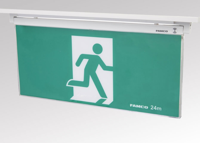 Slimline LED Exit Sign for Commercial Use from FAMCO