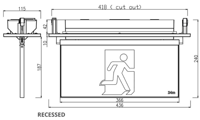 Slimline LED Exit Sign for Commercial Use from FAMCO