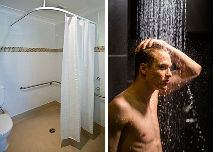 Shower Curtain Tracks for Accessible Bathrooms by Hand Rail Industries