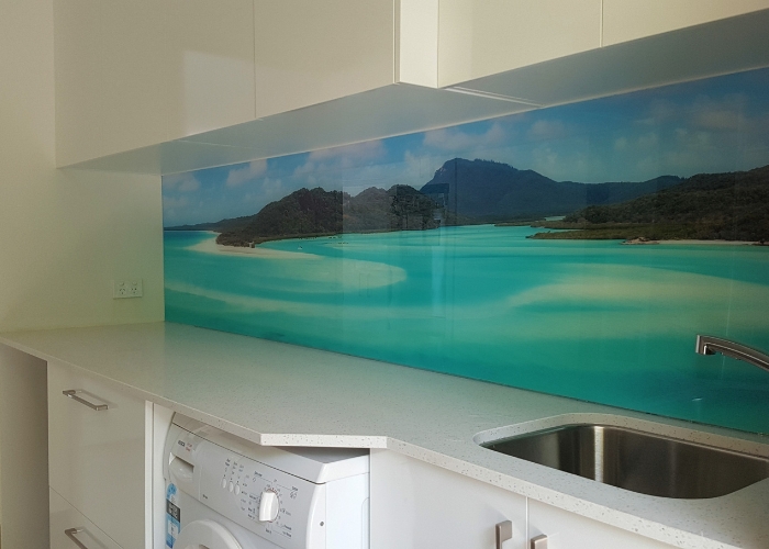 Coloured and Printed Acrylic Splashbacks and Wall Panels for Laundry Areas by Innovative Splashbacks