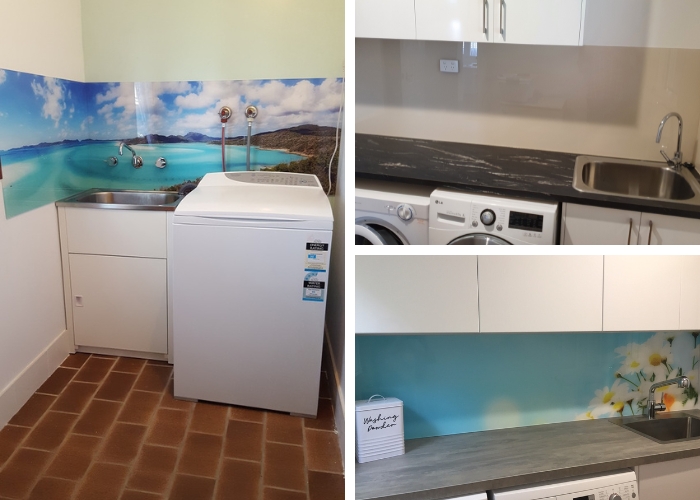 Coloured and Printed Acrylic Splashbacks and Wall Panels for Laundry Areas by Innovative Splashbacks
