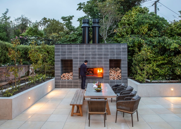 Outdoor Fireplace Kitchen by Cheminees Chazelles