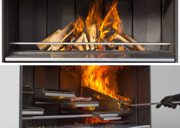 Outdoor Fireplace Kitchen by Cheminees Chazelles