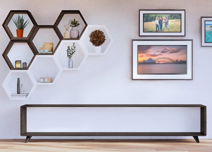 Hexagonal Wall Shelf by Cowdroy