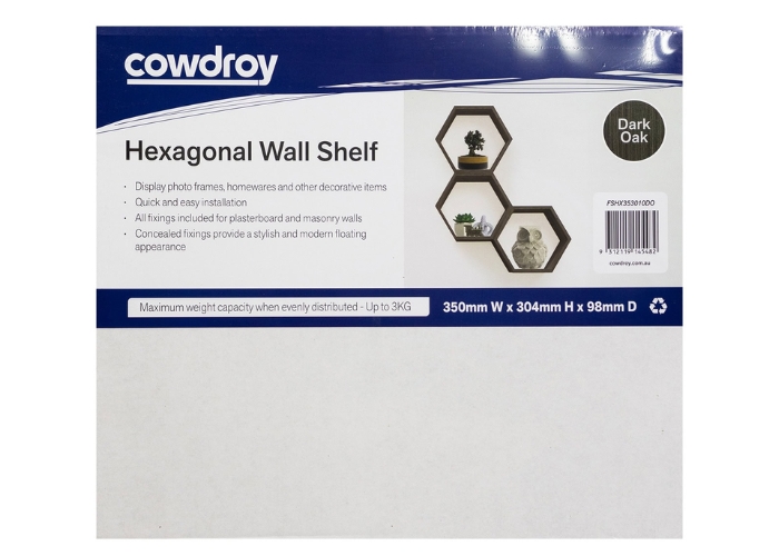 Hexagonal Wall Shelf by Cowdroy