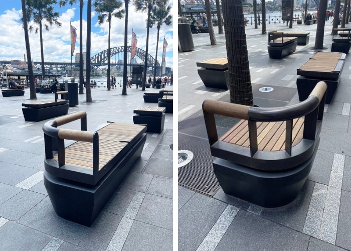 Dark Bronze Finishes for Lounges and Benches by Astor Metal Finishes