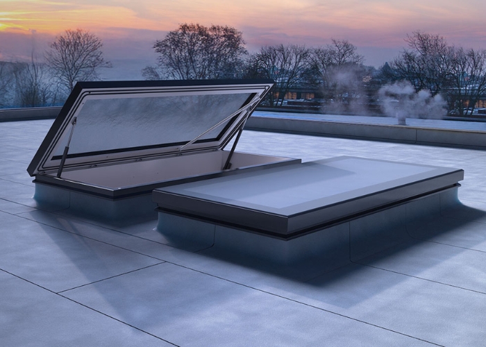 Roof Hatch with Glass Panel by Gorter Hatches