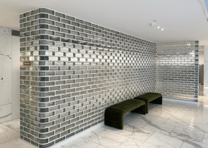Curved Glass Bricks for Corners by Obeco Glass Blocks