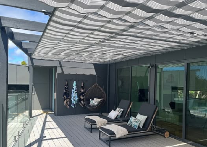 Concertina-Style Awning for Pergolas by Undercover Blinds