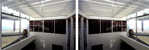 The fabric panels of the 8800 shading system can be tilted and fully retracted.