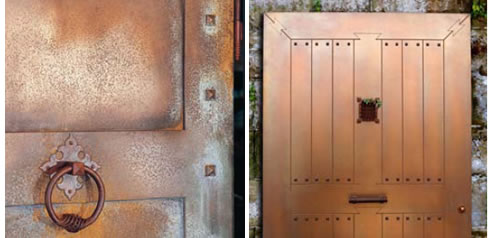 aged metal doors