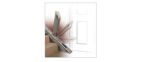 stair lift hinged rail