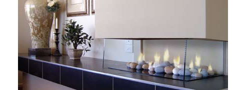 modern gas fireplace