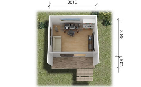 flat pack office floorplan