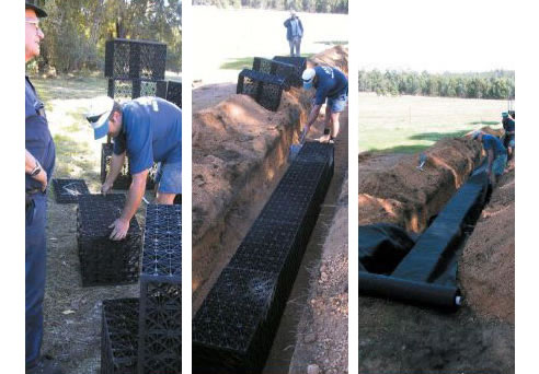 leach drain installation