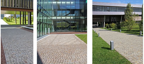 porphyry cobblestone walkway