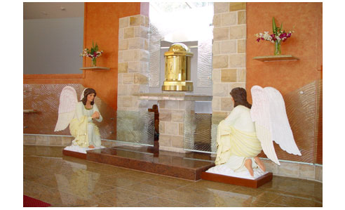 glass feature in church
