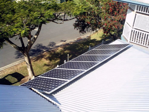 solar panels on roof