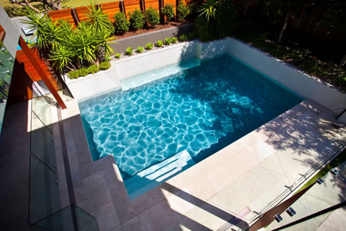 swimming pool interior coloured with quartzon