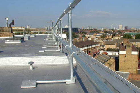 safety rail for membrane roof