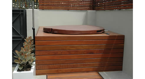 limited space cedar hot tub