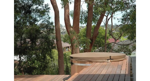 backyard hot tub