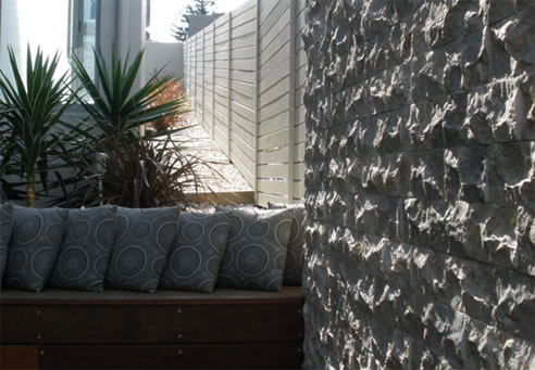 stone cladded wall