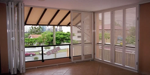 bi-fold balcony shutters