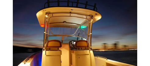 boat at sunset