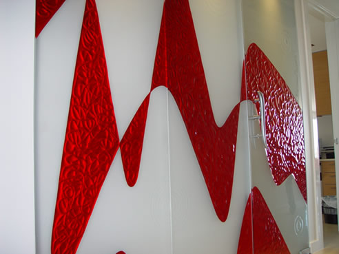 painted starphire glass formed doors