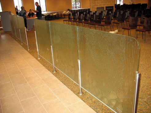 slumped glass dividing screens