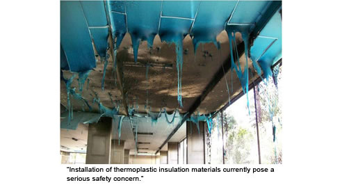 burnt thermoplastic insulation