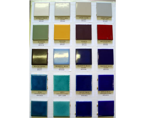 coloured mosaic tile samples