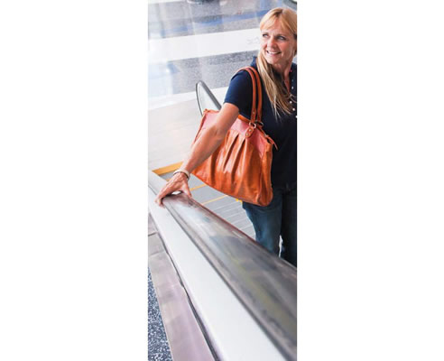 escalator shopping lady