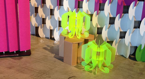 fluorescent perspex shapes