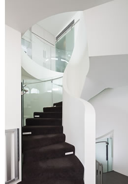 bent and curved glass staircase balustrade merewether