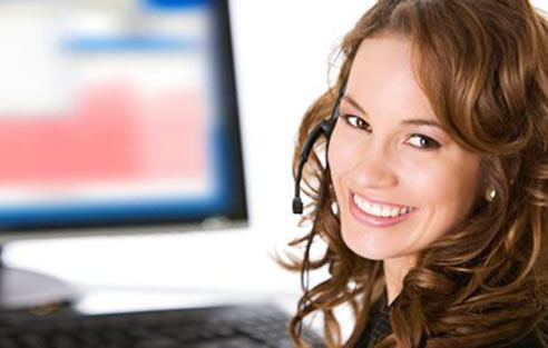 smiling lady with headset