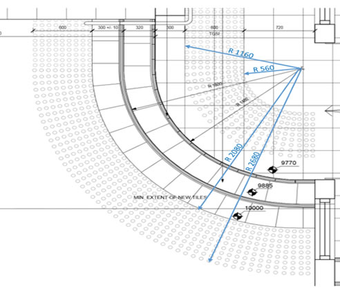 curved tactile installation plan