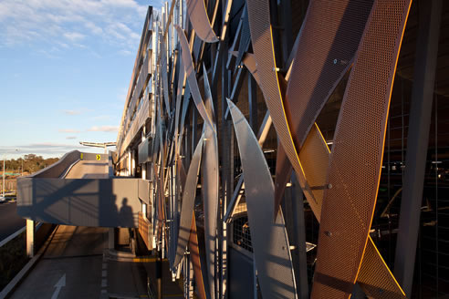 aluminium panels decorative facade for multi-deck car park penrith