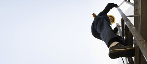 man on a ladder