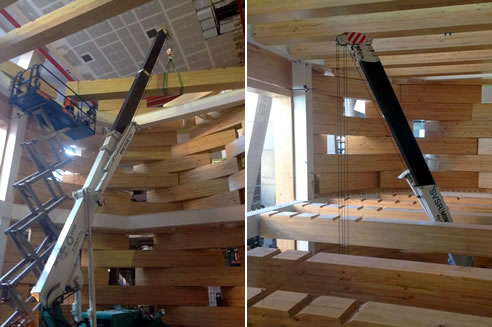 mini crane on suspended slab